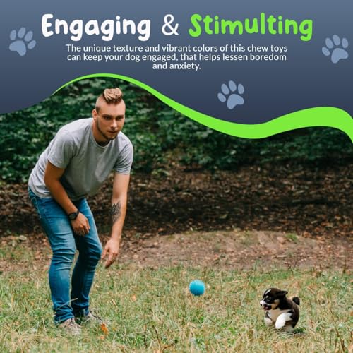 Spiky Dog Ball 1.8 Inch - Squeaky Textured Chew Toy for Small Dogs 4 Pack - Rubber Ball for Puppies, Aggressive Chewers, Gum Stimulation - Non-Toxic - color: 4 Pack