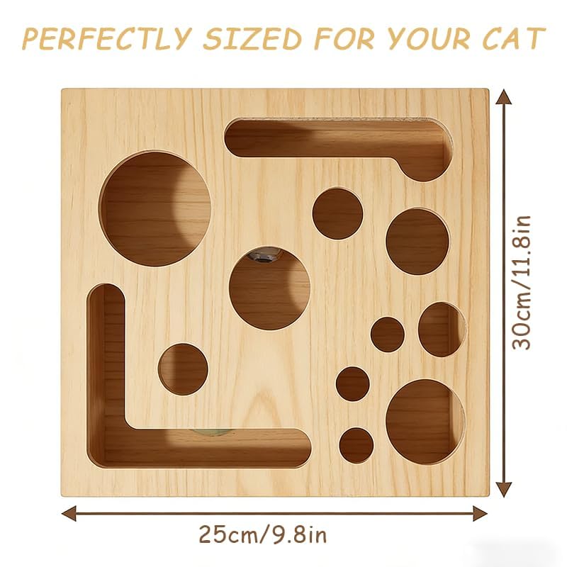 Cat Scratch Puzzle Enrichment Box, Maze Cat Scratch Puzzle Box & Sandpaper Inside, It's A Stress-Free Alternative to Trimming Your Nails