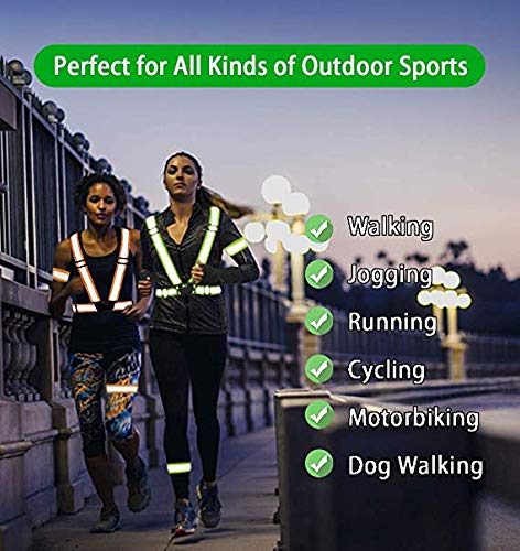 Chiwo Reflective Vest Running Gear 2Pack, High Visibility Adjustable Safety Ves for Night Cycling,Hiking, Jogging,Dog Walking - color: Color Ornage