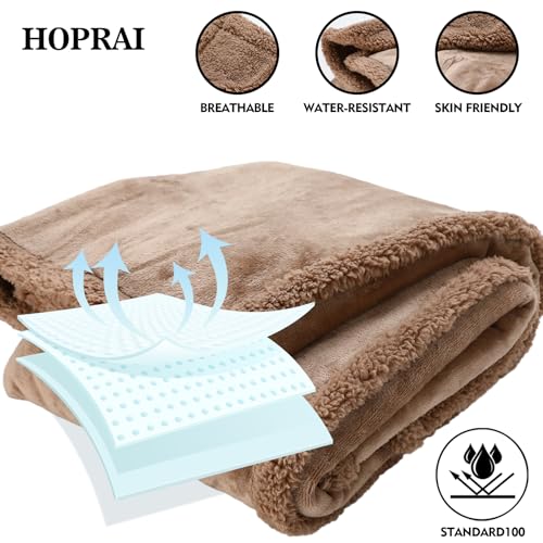 Waterproof Pet Blanket for Medium Large Dogs Washable Fluffy Thick Jacquard Shag Fleece Warm Sherpa Pet Blanket Cats Puppy Couch Protection (Light Coffee XL57*85inches) - color: Light Coffee, size: 57*85