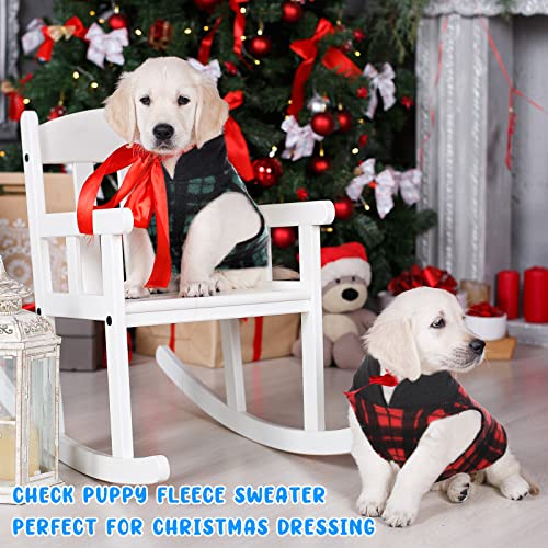 Reginary 10 Pack Medium Dog Sweaters Fleece Pet Dog Clothes with Leash Ring Soft Warm Winter Puppy Plaid Shirt(Stylish) - size: Medium,6.6-8.8 lb, style: Stylish