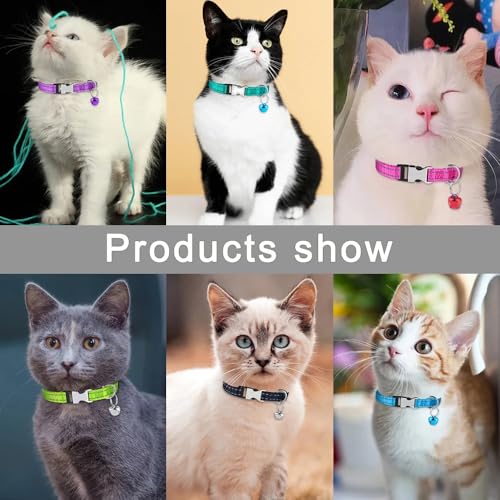 Hot Pink XS Dog Collar with Bell, Reflective Nylon XSmall Puppy Collars Soft Adjustable Buckle for XXS Small Puppia Female Tiny Pets Cats Girl Kitten Yorkie X-Small - color: Hot Pink