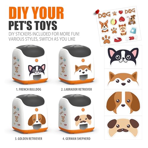 Dog Puzzle Feeder Toy – Remote Control Automatic Treat Dispenser with Light, Interactive IQ Training Slow Feeder, Large Capacity for All Dog Breeds - color: Orange