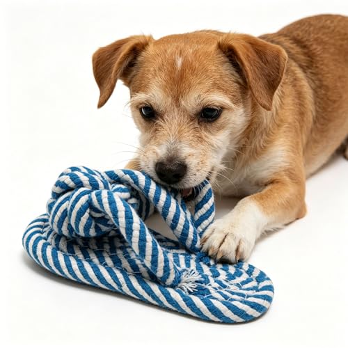Dog Toys Puppy Teething Chew Toys,Dog Chew Toys Rope Toys,Cat Chew Toys,Safe Braided Rabbit Toys Healthy Gift (Slippers) - color: blue and white slippers