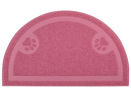 Paw Print Cat Litter Mat, Kitten Litter Mat, Door Mat, Semicircle, 23.5x14.25 Inches (Dusty Rose) - color: Dusty Rose