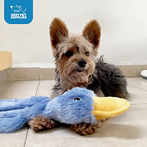Best Pet Supplies Interactive Squeaky Dog Chew Toy, Ideal Dog Toys for Chewers, Small, Medium & Large Dogs, and Fetch Lovers - Crinkle Duck (Light Pink), Large - color: Crinkle Duck (Light Pink), size: Large