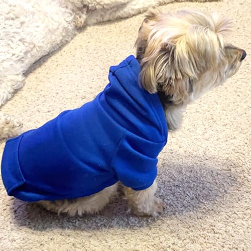 Jecikelon Winter Dog Hoodie Sweatshirts with Pockets Warm Dog Clothes for Small Dogs Chihuahua Coat Clothing Puppy Cat Custume (Dark Blue, X-Small) - color: Dark Blue, size: X-Small