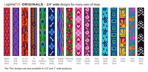 Lupine Step in Dog Harness 3/4" Wide Petunias with 20-30" Girth - size: 3/4" wide; girth adjusts 20-30"