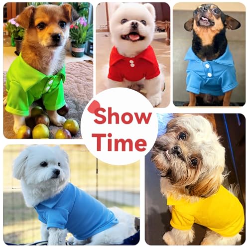4 Pieces Dog Shirts Collared Polo T-Shirts for Small Medium Dogs Cats Boy Girl Dog Clothes Breathable Doggy Sweatshirt Puppy Kitten Small Breeds Pet Outfits Apparel Tops - size: X-Small (Sugget 2-4 lbs)