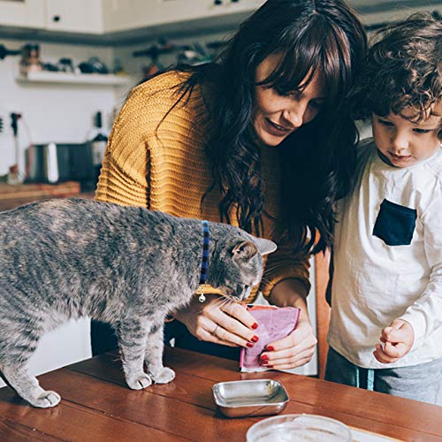 MJIYA Stylish Plaid Cat Collars with Bells - Adjustable Breakaway Kitten Collar (8-12 Inches) - Cute Collar for Girls and Boys - Pet Gift and Accessory(Blue, M - color: Dark Blue
