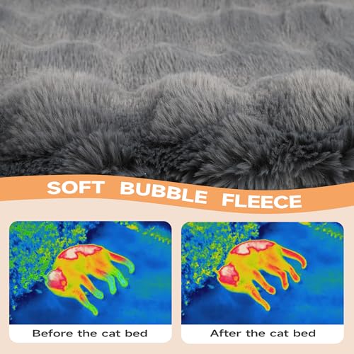 Self Heating Cat Sleeping Bag for Indoor Cats Bed Cave Self Warming Pad Sack Cozy Pet Nest Snuggle Bed for Small Dog 21.9" x 23.6"