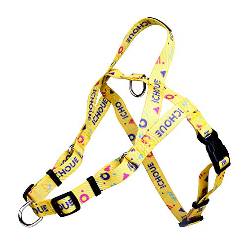 iChoue French Bulldog Harness Adjustable Locked Buckle with Handle for Frenchie Pug English Boston Terrier Dogs, Yellow, Small - color: A Harness Yellow, size: Small ( 5 - 25 lbs )