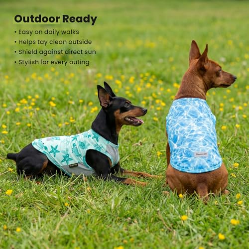 Fitwarm 2 Pack Marine UPF 50+ UV Sun Protection Dog Shirt, Lightweight Cooling Vest, Quick Dry Summer Clothes for Small Dogs Boy Girl, Pet Outfit, Sky Blue, Mint Green, Small - color: Marine, size: Small