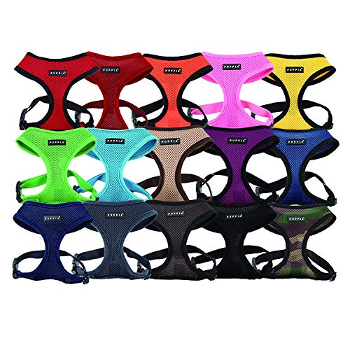 Puppia Soft Dog Harness No Choke Over-The-Head Triple Layered Breathable Mesh Adjustable Chest Belt and Quick-Release Buckle, Black, Small - color: Black, size: Small