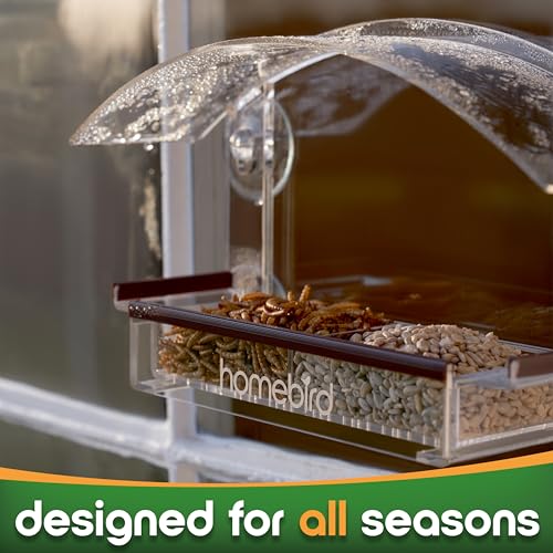 Window Bird Feeder with Strong Suction Cups - (Upgraded 2026 Model) Clear Acrylic Feeder Window for Cats Bird House Gift