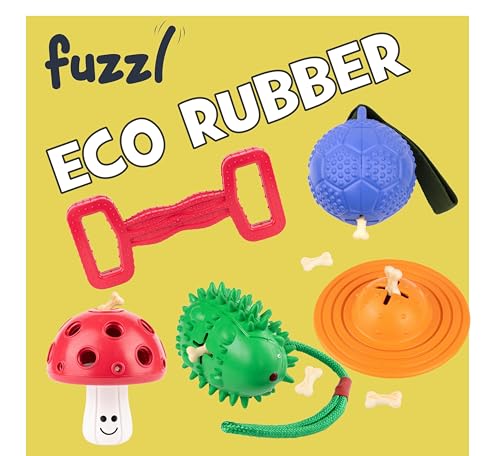 Fuzzl Eco Rubber Chuck & Treat Sky Saucer - Blue - Long Lasting Dog Chew Toys for Aggressive Chewers Strong Dog Toy for Dogs Durable Puppy Toys - style: UFO Blue