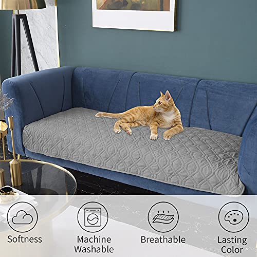 Ameritex Waterproof Blanket Reversible Dog Bed Cover Pet Blanket for Furniture Bed Couch Sofa - color: Lightgrey, size: 30x53 Inch (Pack of 1)