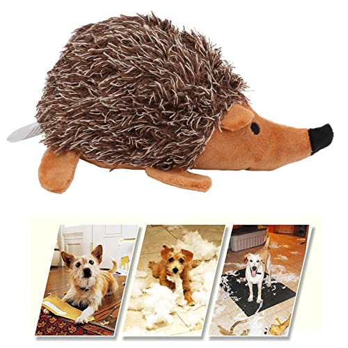 Pilipane Plush Dog Toy, Hedgehog Dog Squeaky Toy, Soft Animal Plush Dog Toothbrush Chew Toy, Interactive Squeaky Hide and Seek Plush Dog Toy, Stuffed Biting Training Playing Toys for Pet Puppy Chewers