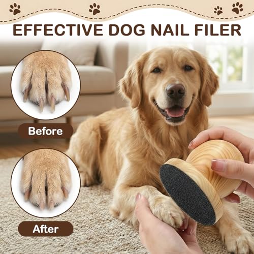 Dog Nail File, Grinder Board Scratch Pad with 4-Pack Replaceable Sandpaper Discs, Gentle Pet Nail Care Tool for Dogs and Cats