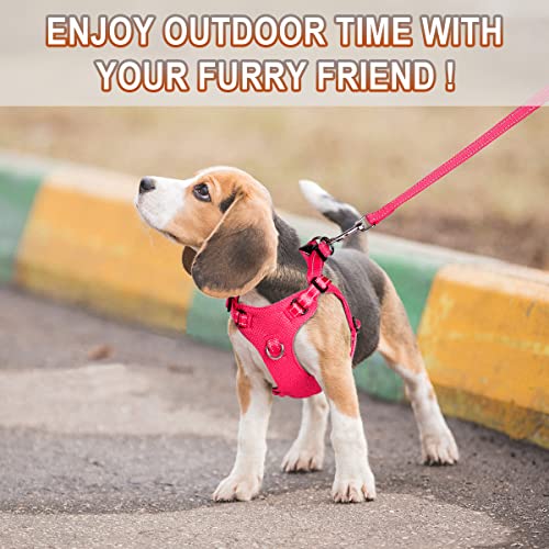 Dog Harness Step in Dog Vest Harness, Reflective Adjustable Puppy No Pull Harness Breathable Soft for Small and Medium Dogs Cats, Pink, XS - color: Pink, size: X-Small