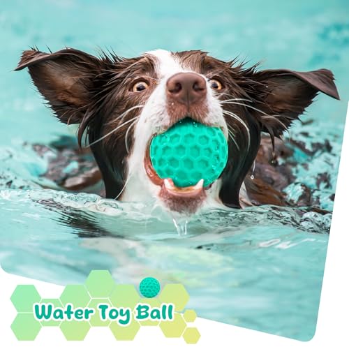 Squeaky Dog Toys for Aggressive Chewers, Indestructible Dog Balls for Aggressive Chewers, Blue Green Squeaky Balls for Dogs - color: Cyan