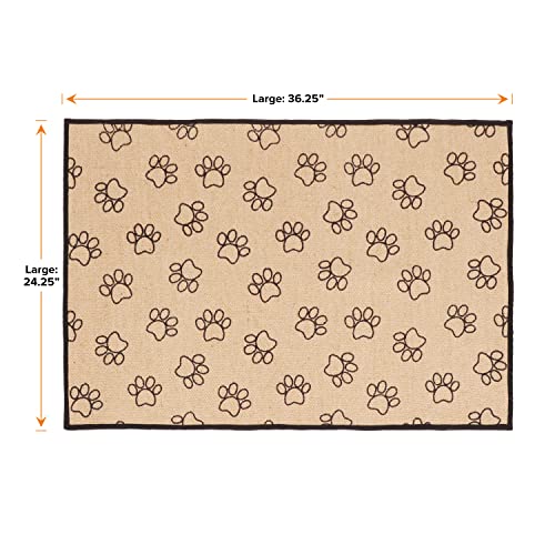 Neater Pets Jute Litter Trapping Mat, Eco-Friendly Plant-Based Material Catches Mess from Kitty Litter Box to Protect Floors, Soft on Cats Paws, Anti-Skid Backing, Easy to Clean, Paw Print, 24" x 36" - color: Paw Print