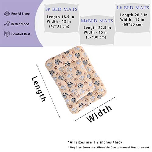 2 Pcs Pet Bed Mats. Ultra Soft Pet (Dog/Cat) Bed with Cute Prints. Reversible Faux Lambswool Kennel Pad for Medium Small Dogs and Cats. Machine Washable Pet Bed. - size: 18.5"L x 13.0"W x 1.2"Th
