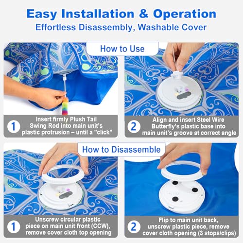 Interactive Cat Toys for Indoor Cats,Replacements(3 Plush Tail Wands)