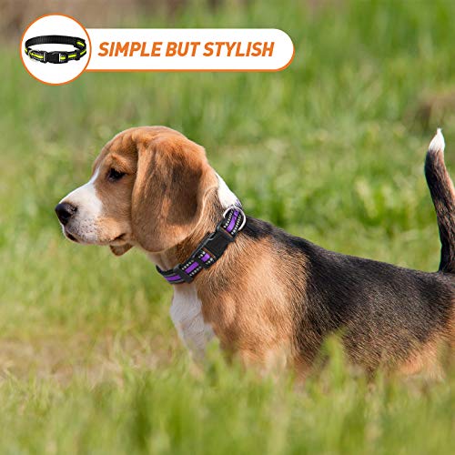 Weewooday 3 Pieces Reflective Dog Collar Nylon Adjustable Quick Release Pet Collars for Dogs(Medium) - size: Medium