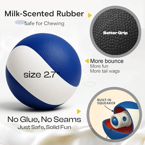 Squeaky Dog Toy – Durable Rubber Dog Ball for Medium & Large Dogs, Tough Interactive Fetch Toy for Chewers, Outdoor Training & Play Ball, Floating Water Play Gift.Ocean - color: Ocean