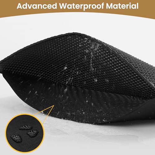 Cat Litter Mat 30x24 Inches, Honeycomb Double Layer Traps Litter & Waterproof Leatherette Bottom Prevents Urine Leaks, Durable & Easy Clean Pet Floor Protector for Cat Litter Box Area(Black) - color: Black(30x24 inch)