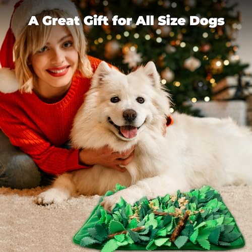 Puzzle Feeder Snuffle Mat & Slow Feeder for Dogs - Interactive Dog Puzzle Toys for Smell Training - color: Grass Green