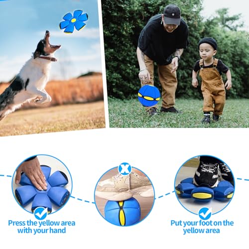 3PCS Dog Flying Disc Toy - Light Up Saucer Ball for Dogs - Outdoor Games (Red+Blue+Pink) - color: Red+Blue+Pink