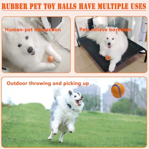 Dog Toy Ball,Rubber Sound-Producing Toy Ball, with a Groove Design That is Resistant to Bites, Has a High Bounce, Dog Training Interactive Pet Toy, Relieving Pet Anxiety,Pack of 2 - color: Yellow, size: Small/Large