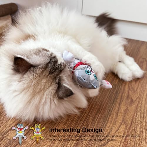 TTcat Organic Catnip Pillow for Indoor Cat and Kitten,Cat Crinkle Kicker Toy Chew Toy,White - color: white