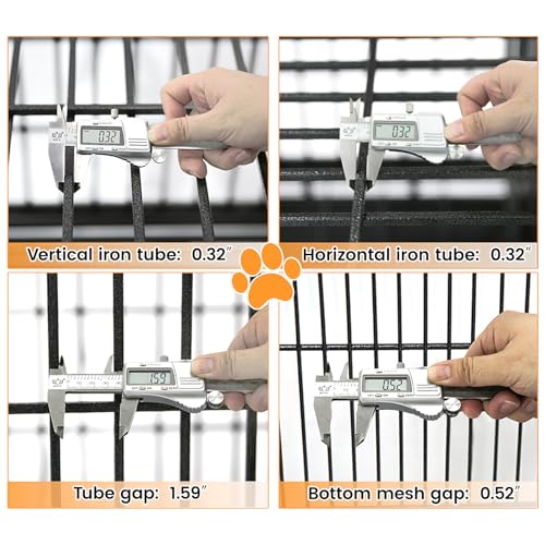 Homey Pet 43 Inch Three Tiers Dog Crate Cage Kennel with Divider, Stackable Heavy Duty Dog Crate for Large Dogs, Escape Proof Indestructible Dog Kennel Indoor with Removable Tray, Lockable Wheels - size: 42.5"L x 28.0"W x 88.0"H