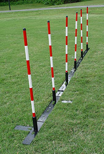 DogSport Dog Agility Weave Poles with Adjustable Spacing (Black) - size: 6 Poles