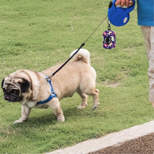 Attachment,Waste Bag Dispenser Zippered Pouch, Fits Any Leash, Includes Free Roll of Dog Bags, Poop Bag Dispenser - 2 Packs, Little Dinosaurs - color: Little Dinosaurs