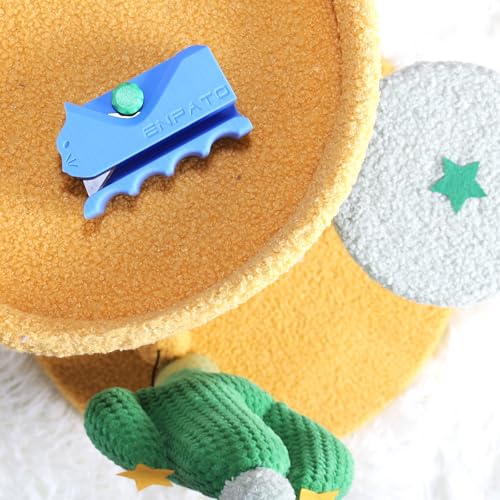 Cardboard Cutter for Cat Scratchers with 10pcs Blade,3D Printed Card Board Cutter Kids DIY Cat Scratchers Cardboard Strip Tool Machine for Cat Lovers (Light Blue) - color: Light Blue