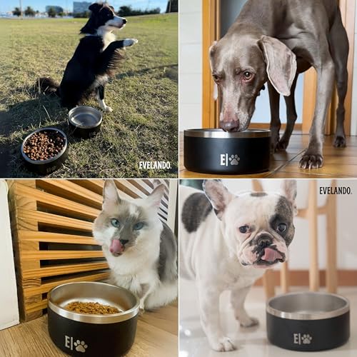 64 oz - 8 Cups Stainless Steel Dog Bowl – Triple-Insulated Pet Dish Keeps Water Cold & Food Warm – BPA-Free, Non-Slip Base – Durable & Elegant Feeding Bowl for Small & Medium Dogs & Cats - size: 64 oz / 8 cups