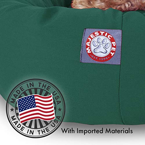40 inch Green & Sherpa Bagel Dog Bed By Majestic Pet Products - color: Green