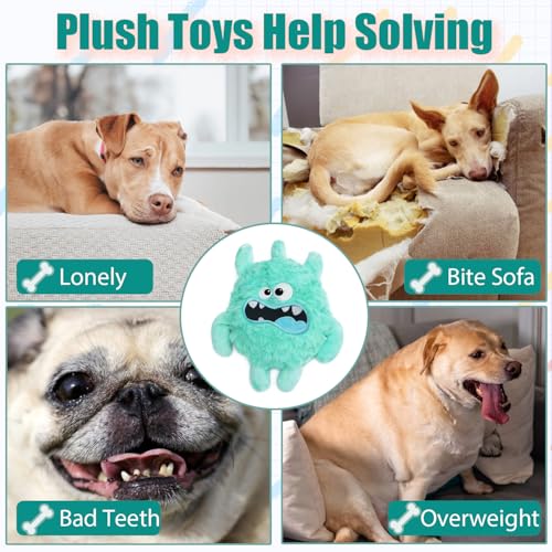 Plush Squeaky Dog Toy, Crinkle Stuffed Dog Toy Keep Them Busy Tug of War Birthday Dog Chew Toy for Small Medium Large Dogs (Light Green) - color: Light Green