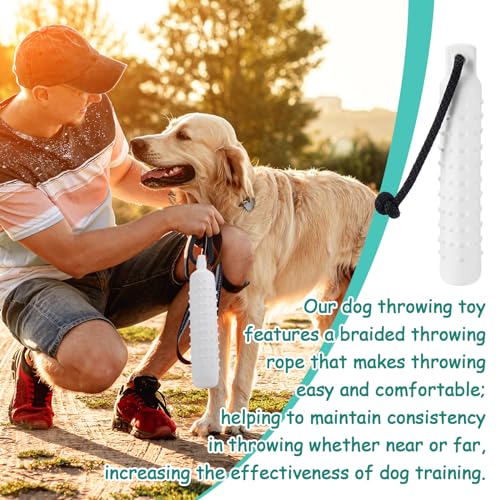 Blueweenly 4 Pcs Dog Bumper Toy for Water Retrieving Plastic Puppy Training Dummy Dog Float Toy Lightweight for Float on The Water Pool Outdoor Training Hunting Fetching (White and Black) - color: White and Black