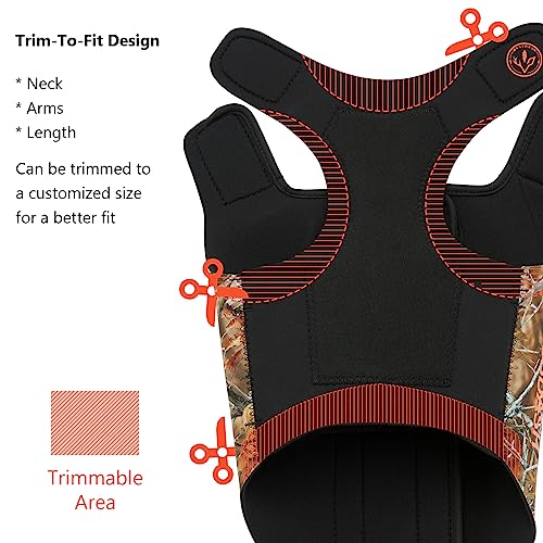 BASSDASH Dog Camo Neoprene Adjustable Hunting Vest Waterproof Chest Protection - size: XX-Large
