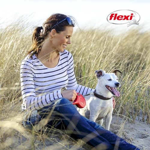 FLEXI® Classic XS Tape Retractable Dog Leash (Pink)-10 ft for Extra Small, Tiny Dogs up to 26 lbs| Ultra Compact Pocket-Size, 3-Finger Grip, German Quality| Tangle-Free, One-Hand Brake, Pause & Lock - color: Pink, size: X-Small - 10 Feet (Tape)