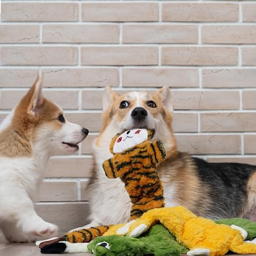 Nocciola 5 PCS No Stuffing Crinkle Dog Squeaky Toys, Durable Dog Toys for Tug of War, Tough Dog Toys for Aggressive Chewers to Keep Them Busy - style: 5 Pcs Multi-squeakers