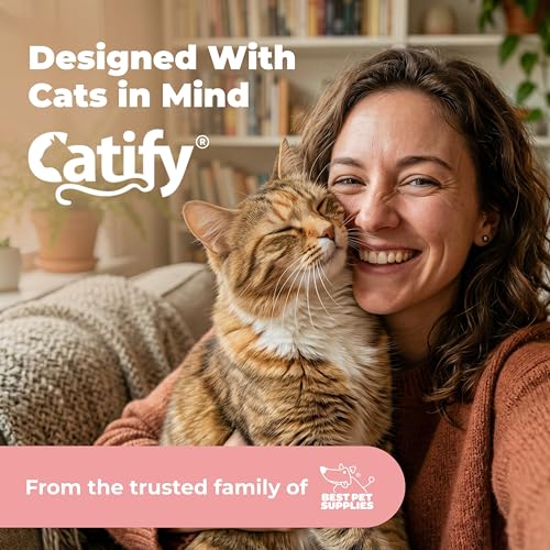 Best Pet Supplies Catify Cat Scratcher, Fun Interactive Scratchers, Posts, Poles, Claw Safe, Furniture Saver Indoor Play Support Natural Cat Behaviors Heavy Duty - Gray, 11.78 x 11.78 - color: Scratching Post (Gray) H: 22"