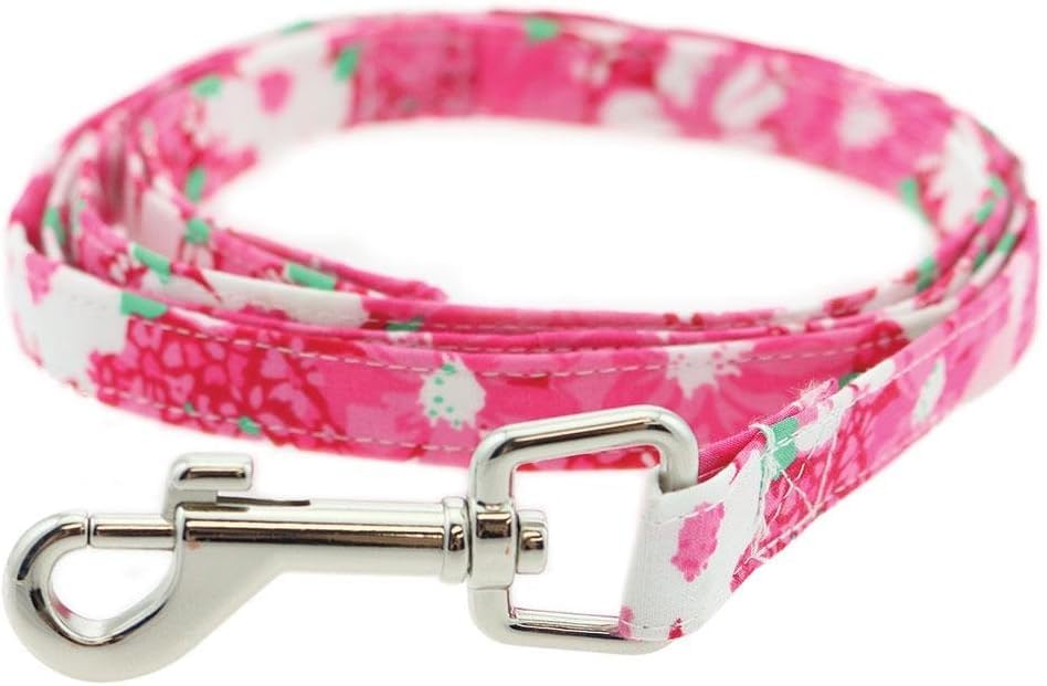 Cool Mesh Dog Harness - Dog Vest for Pets, Simple Step in and Go Design, Harness for Dogs with Leash, Hawaiian Hibiscus Pink, Medium by Doggie Design - size: Medium