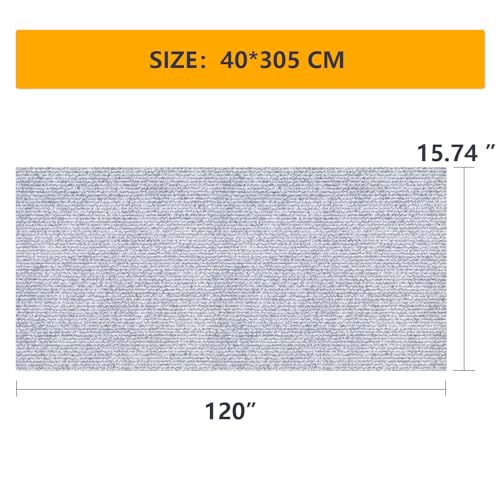 120"x15.8" cat Scratch Furniture Protector Keep Couch Sofa Protection Anti Claws Corner Wall Scratcher Post sisal Scratching mat Carpet pad Cover Fabric Tree Guards remnants (Light Grey)