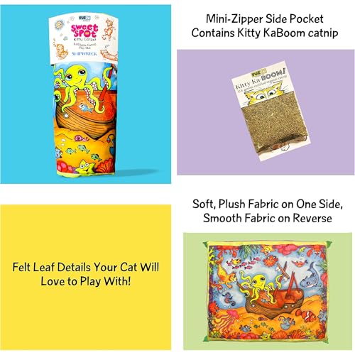 FUZZU Sweet Spot Kitty Carpet with Catnip | Cat Nip Carpet | Carpet for Cats (Shipwreck) - style: Shipwreck